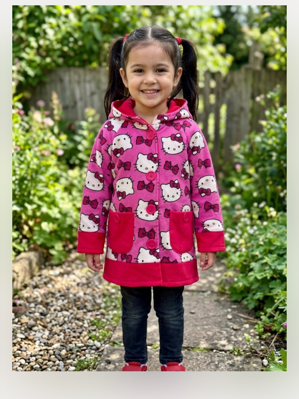 Hello Kitty Toddler girls Rain jacket flannel quilting lined for Kids 3 T